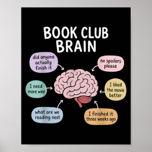 Boekenclub Hersen Boek Liefhebber Lezer Boekenwurm Poster