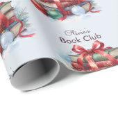Boekenclub Kerstmis gepersonaliseerd Cadeaupapier (Rol Hoek)