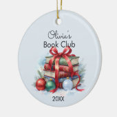 Boekenclub Kerstmis gepersonaliseerd Keramisch Ornament (Links)