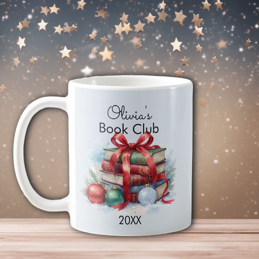 Boekenclub Kerstmis gepersonaliseerd Koffiemok
