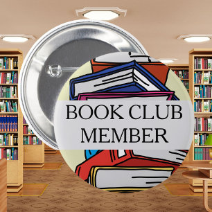 Boekenclub lid badge bookish lezer lover boeken ronde button 5,7 cm