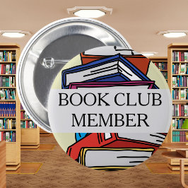 Boekenclub lid badge bookish lezer lover boeken ronde button 5,7 cm