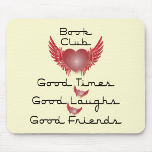 boekenclub met hartontwerp muismat