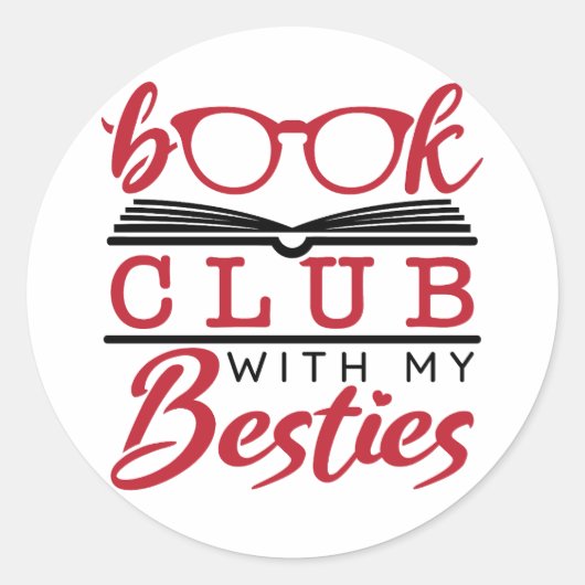 Boekenclub met Mijn Besties Ronde Sticker (Voorkant)