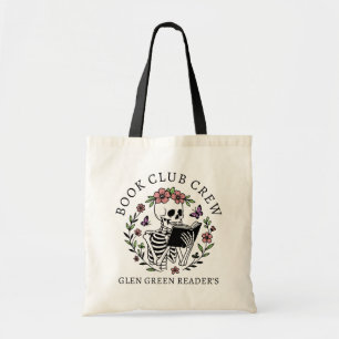 Boekenclub Naam Grappig Lezen Skelet Cadeau Tote Bag