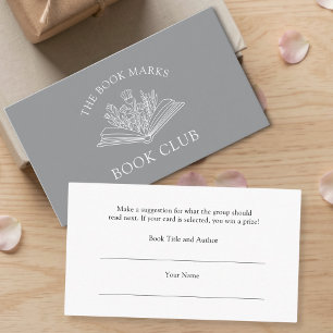 Boekenclub Naam Kies een boek Informatiekaartje