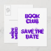 Boekenclub -Save the Date- Briefkaart (Voorkant / Achterkant)