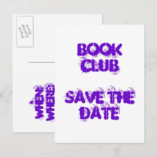 Boekenclub -Save the Date- Briefkaart (Voorkant / Achterkant)