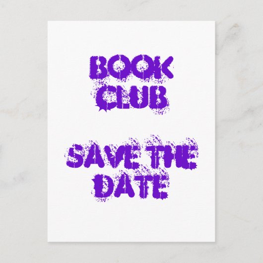 Boekenclub -Save the Date- Briefkaart (Voorkant)