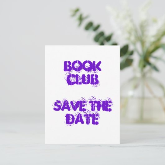 Boekenclub -Save the Date- Briefkaart (Staand voorkant)