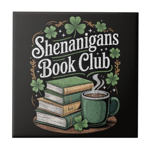 Boekenclub St. Patrick's Day Tegeltje (Voorkant)