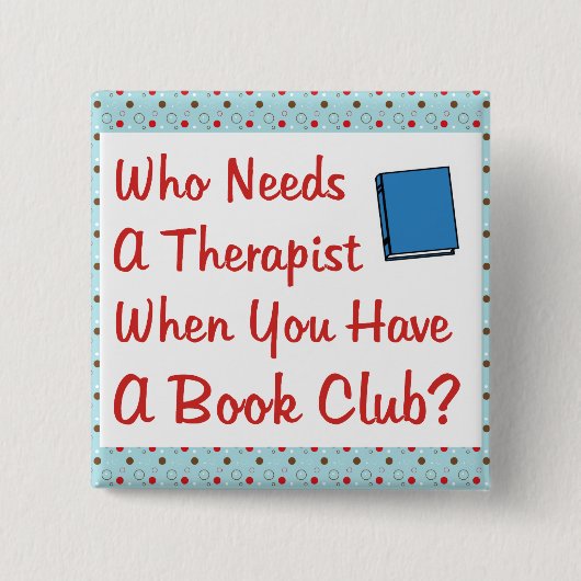 boekenclub vierkante button 5,1 cm (Voorkant)