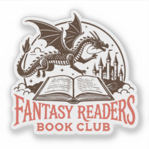 Boekenclub voor fantasy lezers sticker
