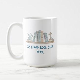 Boekenclub Watercolor Boeken Blauw Gelukkig Aanpas Koffiemok