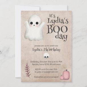 Boekendag Kawaii Ghost Halloween Verjaardag Kaart