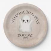 Boekendag Kawaii Ghost Halloween Verjaardag Papieren Bordje (Voorkant)