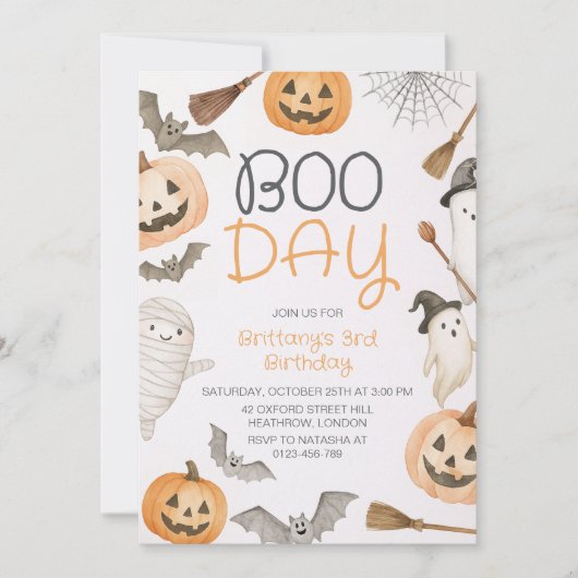 Boekendag Spooky Halloween Verjaardag Kaart (Voorkant)