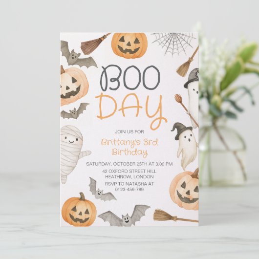 Boekendag Spooky Halloween Verjaardag Kaart (Staand voorkant)