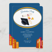 Boekends Graduation Party Kaart (Voorkant / Achterkant)