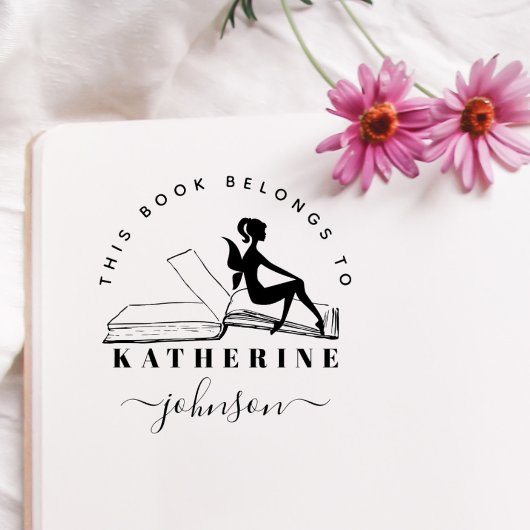  boekenfee Aangepaste naam uit de bibliotheek Rubberstempel