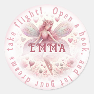 Boekenfeiguur Ronde Sticker