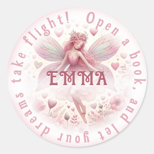 Boekenfeiguur Ronde Sticker (Voorkant)