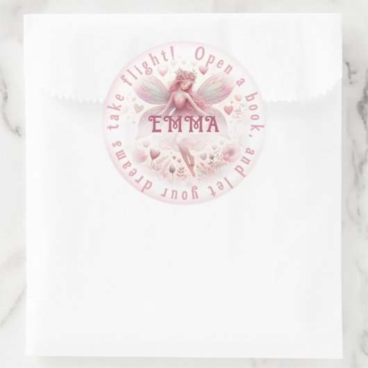 Boekenfeiguur Ronde Sticker (Tas)