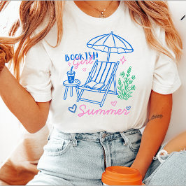 Boekengekke Meisje Zomer Strandvakantie Lezer T-shirt