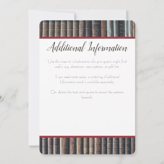  boekenkast bruiloft uitnodiging (Achterkant)