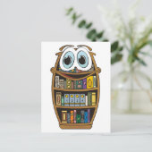 boekenkast-Cartoon Briefkaart (Staand voorkant)