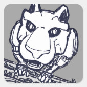 Boekenkast robotkat stickers (Voorkant)