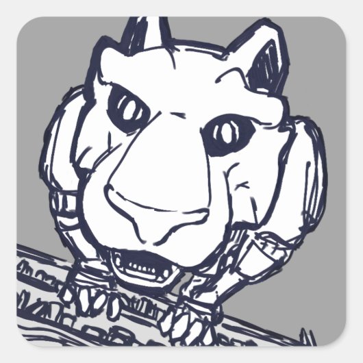 Boekenkast robotkat stickers (Voorkant)