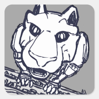 Boekenkast robotkat stickers