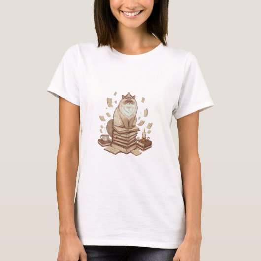 Boekenkat Esthetiek T-shirt (Voorkant)