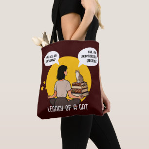 Boekenkattenliefhebber intellectuele humor citaat  tote bag