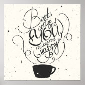 Boekenkoffie en jij maakt me gelukkig poster (Voorkant)