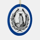  boekenkookplaat Owl Blue Keramisch Ornament (Rechts)