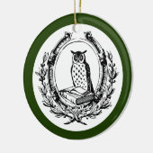  boekenkookplaat Owl leraar kerstgroen Keramisch Ornament (Links)