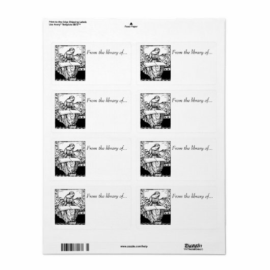 Boekenlabels~ Uit de bibliotheek van... Middeleeuw Etiket (Full Sheet)