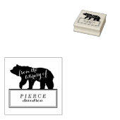 Boekenleg sticker met rustieke beer voor kinderen rubberstempel (Gestempeld)