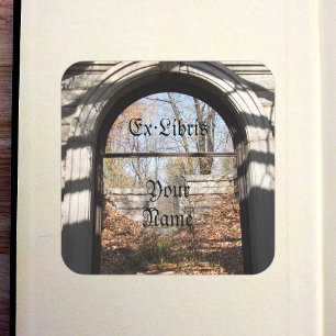 Boekenlegger 'Kijkend door de ruïne' Vierkante Sticker