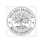 Boekenlegger Rond met Boom Rubberstempel (Afrduk)