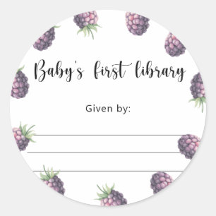 Boekenlegger voor Blackberry Baby Shower, boeken v Ronde Sticker