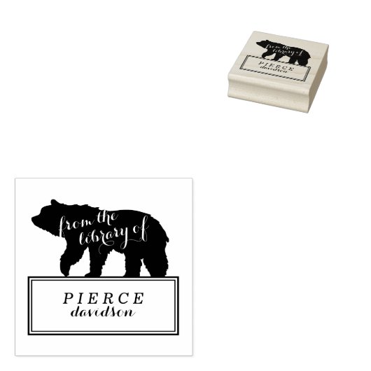 Boekenlegstickers voor kinderen met beren rubberstempel (Gestempeld)