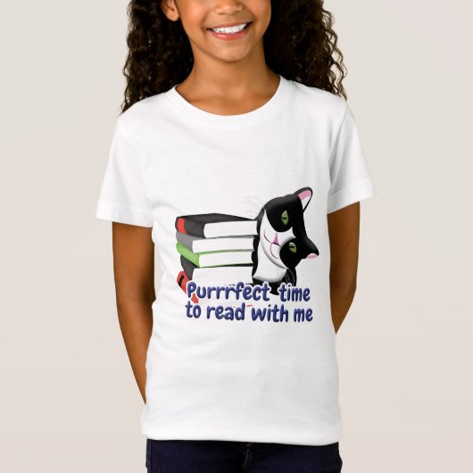 Boekenlezer Kat T-shirt (Voorkant)