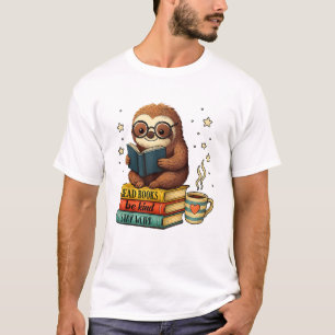 Boekenlief Luiaard Leest Boeken Bibliotheek Lees B T-shirt