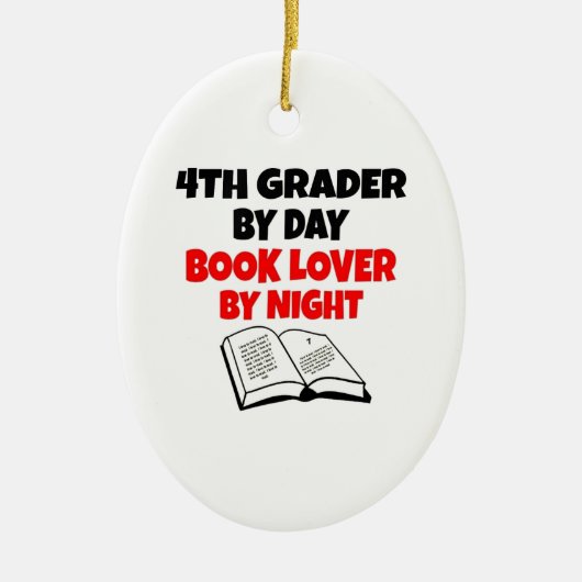 Boekenliefhebber 4e klasser keramisch ornament (Voorkant)