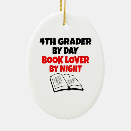 Boekenliefhebber 4e klasser keramisch ornament (Achterkant)