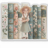 boekenliefhebber | Anne van Green Gables | Bloemen Sticker (Voorkant)