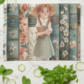 boekenliefhebber | Anne van Green Gables | Bloemen Theedoek (Gevouwen)